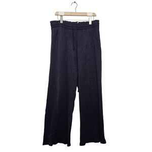 Daily Practice Pants Size Medium Ribbed Wide Leg Drawstring Navy